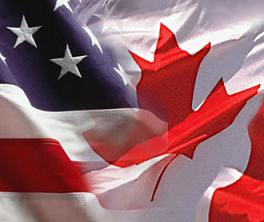 Canada and USA Flag pic